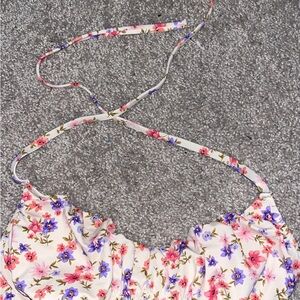 Floral Halter Bikini Top